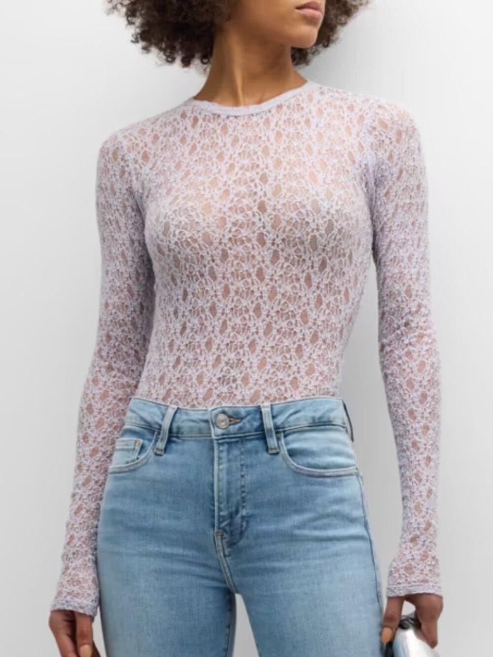 Frame Denim Lilac Mesh Top NWOT